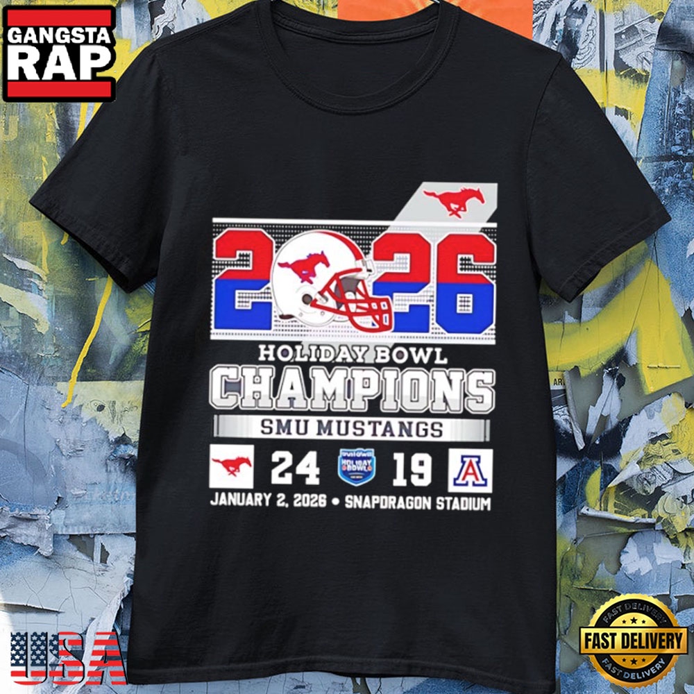 SMU Mustangs 2026 Holiday Bowl Champions Jan 2 T-Shirt