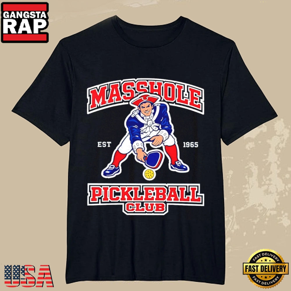 Vintage Masshole Pickleball Club 1965 New England Patriots Logo T-Shirt
