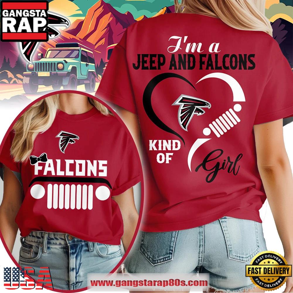 Atlanta Falcons NFL Jeep Girl Women's Shirt-Red