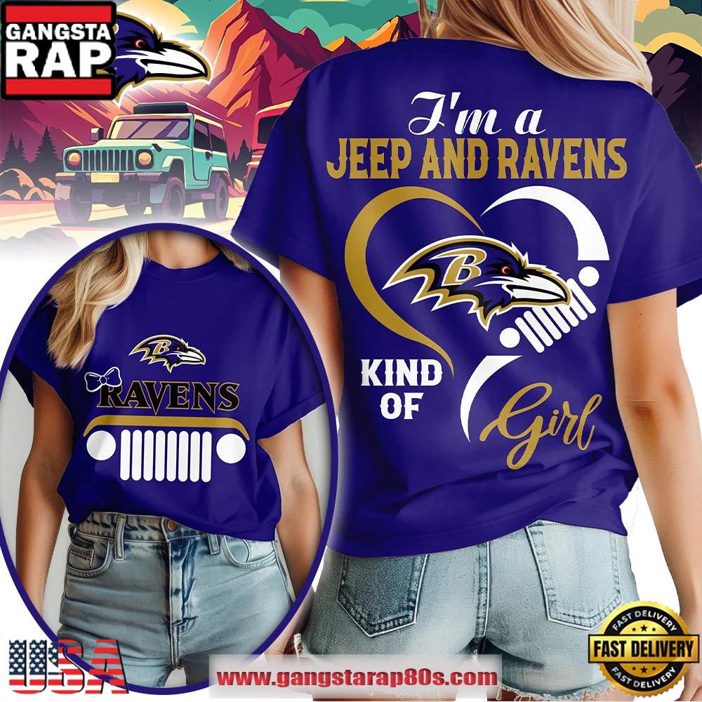 Baltimore Ravens NFL Jeep Girl Women's 3D T Shirt