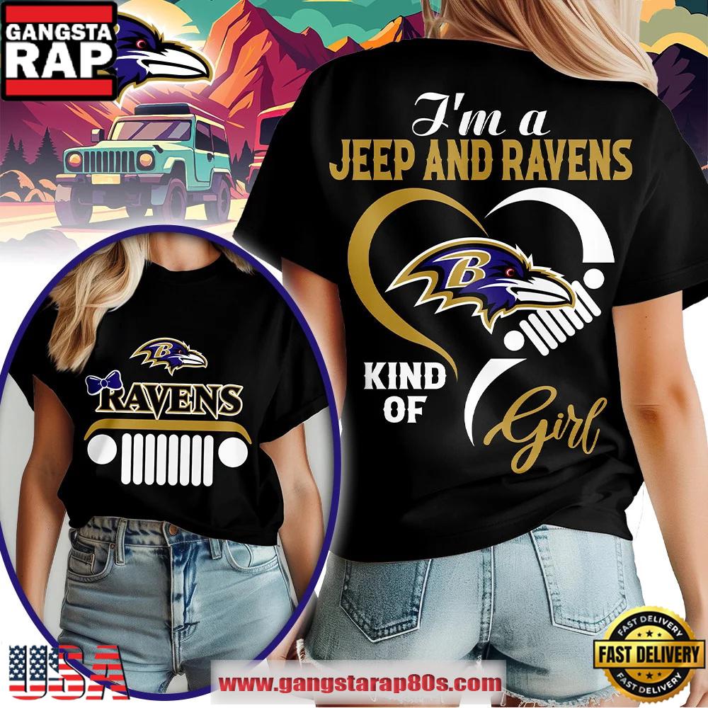 Baltimore Ravens NFL Jeep Girl Women's Black Shirt