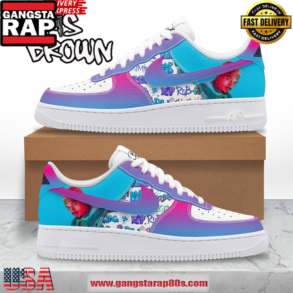 Chris Brown Rap God New Design Air Force 1 Sneakers Shoes Chris Brown Rap God New Design Air Force 1 Sneakers Shoes
