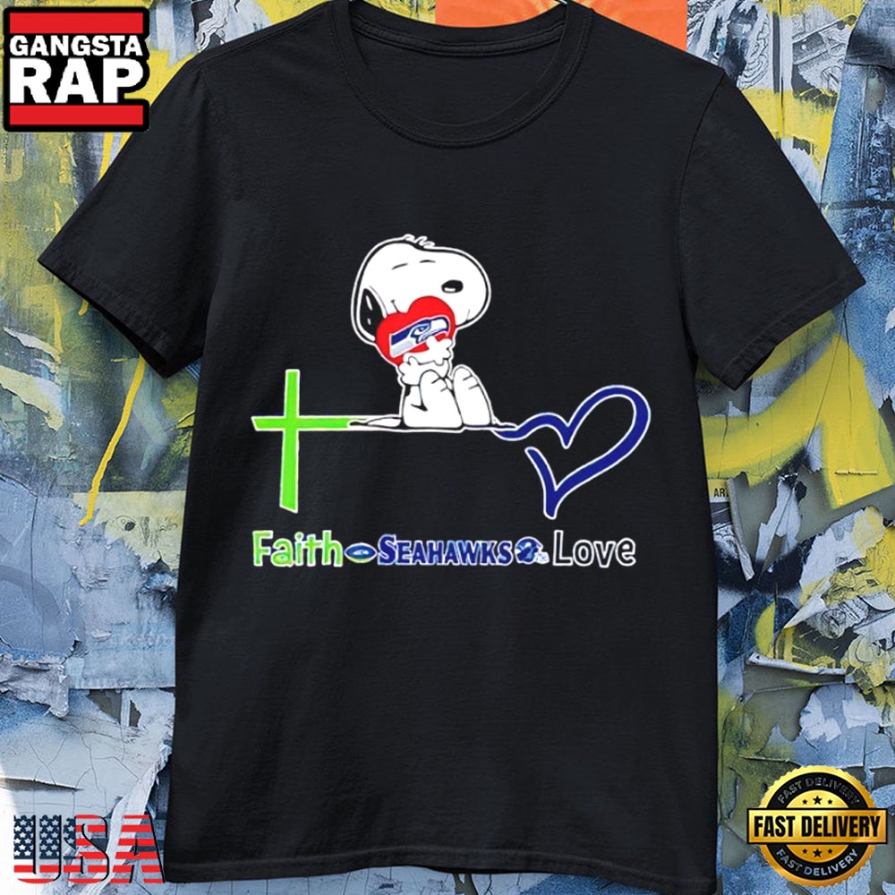 Cute Snoopy Faith Seattle Seahawks Love Football Tee 2026 T-Shirt