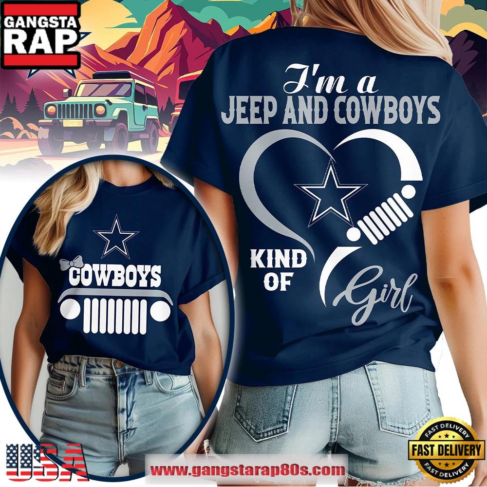 Dallas Cowboys NFL Jeep Girl Women's All Over Print Shirt