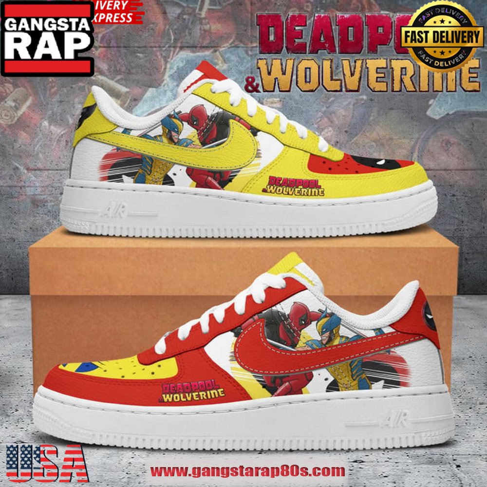 Deadpool vs Wolverine Special Edition Air Force 1 Running Sneakers Shoes