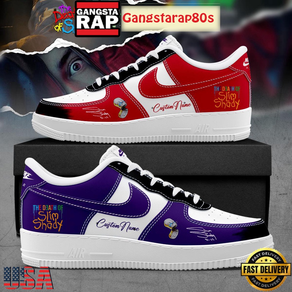 Eminem The Death Of Slim Shady 2026 Custom Air Force 1 Sneakers Shoes Eminem The Death Of Slim Shady 2026 Custom Air Force 1 Sneakers Shoes
