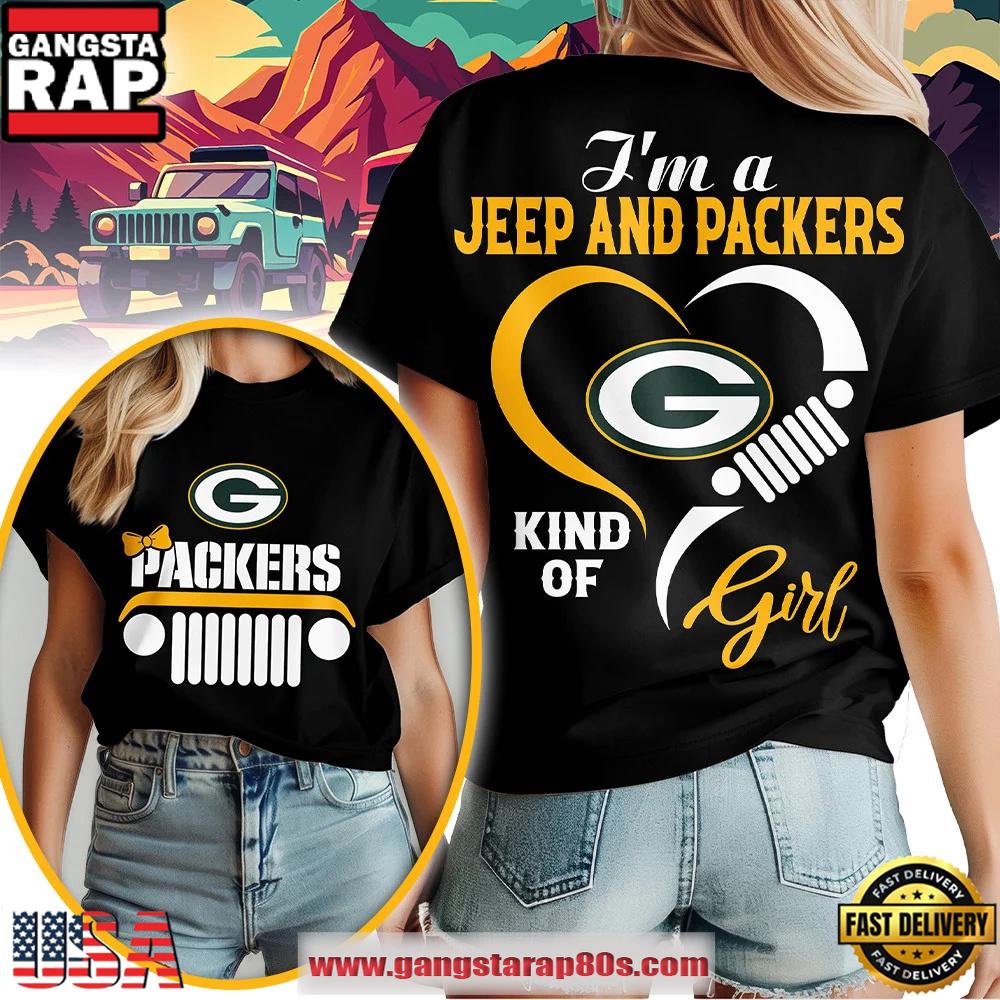 Green Bay Packers NFL Jeep Girl Women's Black Shirt Green Bay Packers NFL Jeep Girl Women's Black Shirt