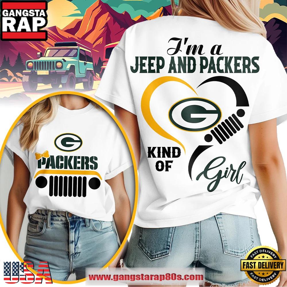 Green Bay Packers NFL Jeep Girl Women's White Shirt