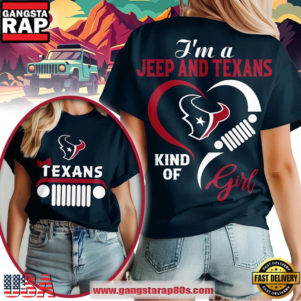 Houston Texans NFL Jeep Girl Women's T Shirt Houston Texans NFL Jeep Girl Women's T Shirt
