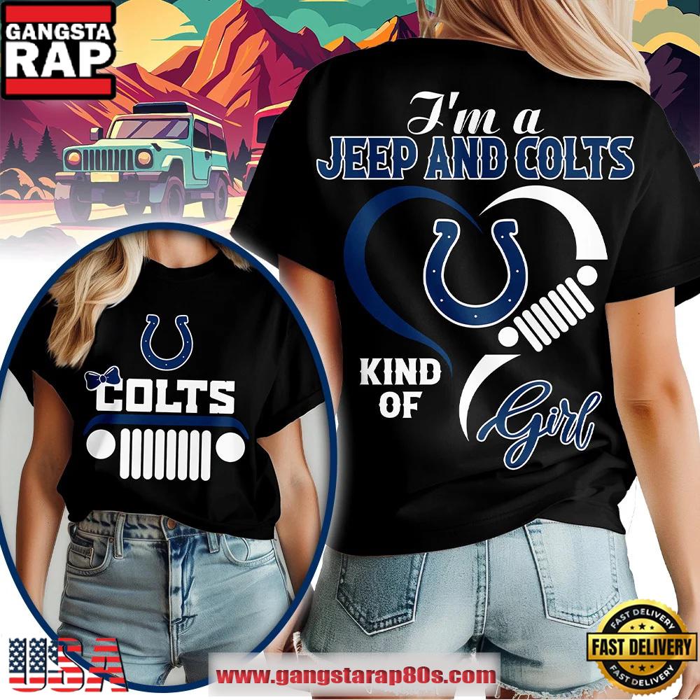 Indianapolis Colts NFL Jeep Girl Women's Black Shirt Indianapolis Colts NFL Jeep Girl Women's Black Shirt
