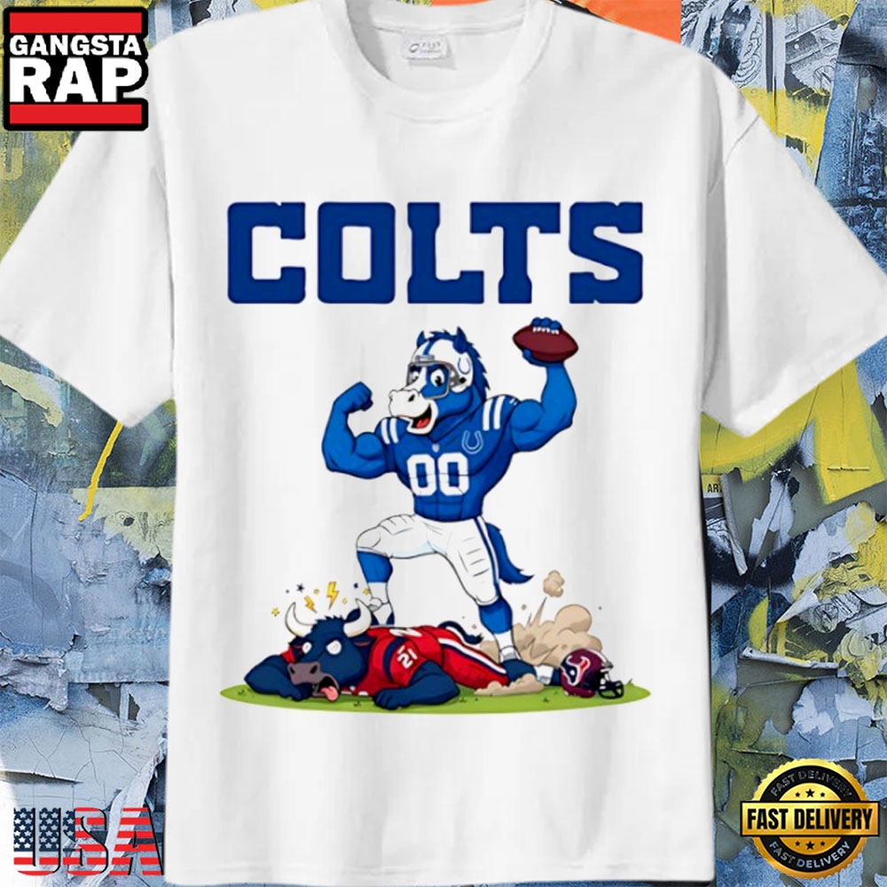 Indianapolis Colts vs Houston Texans Beat the Mascot Rivalry Design T-Shirt Indianapolis Colts vs Houston Texans Beat the Mascot Rivalry Design T-Shirt