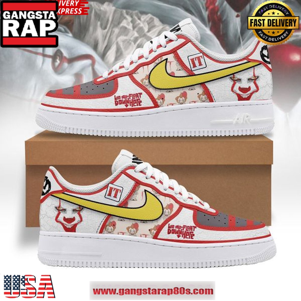 IT Clown Special Edition Nike Air Force 1 Running Sneakers Shoes