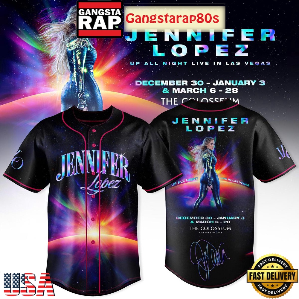 Jennifer Lopez The JLO Show Live In Las Vegas Baseball Jersey Jennifer Lopez The JLO Show Live In Las Vegas Baseball Jersey