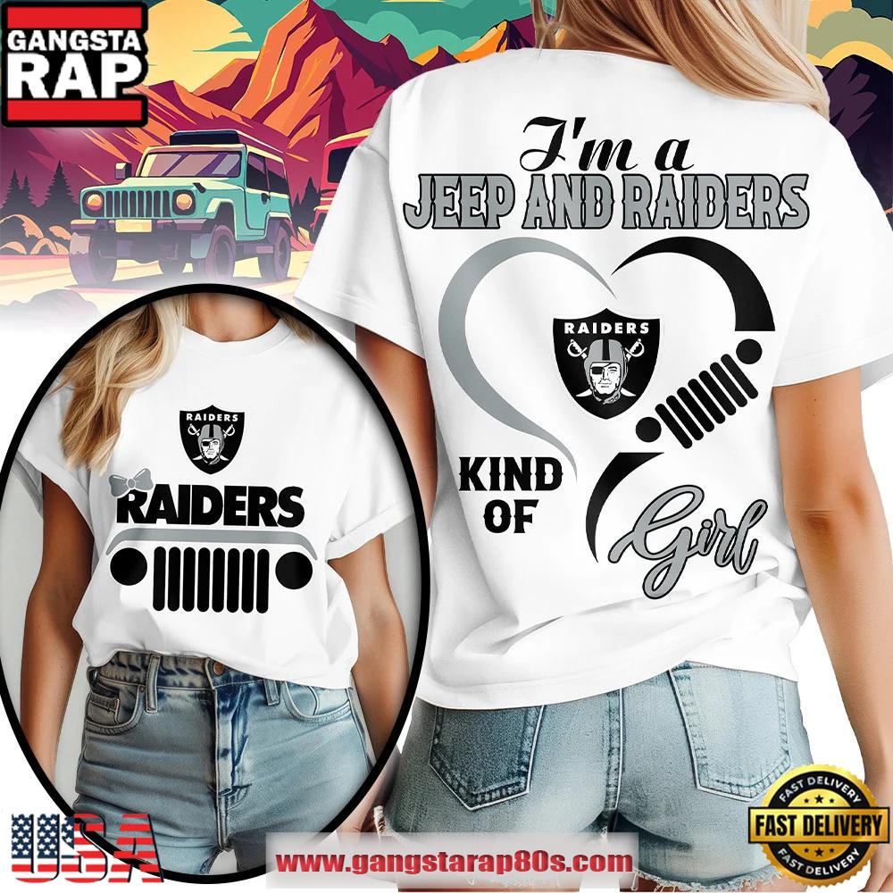 Las Vegas Raiders NFL Jeep Girl Women's White Shirt