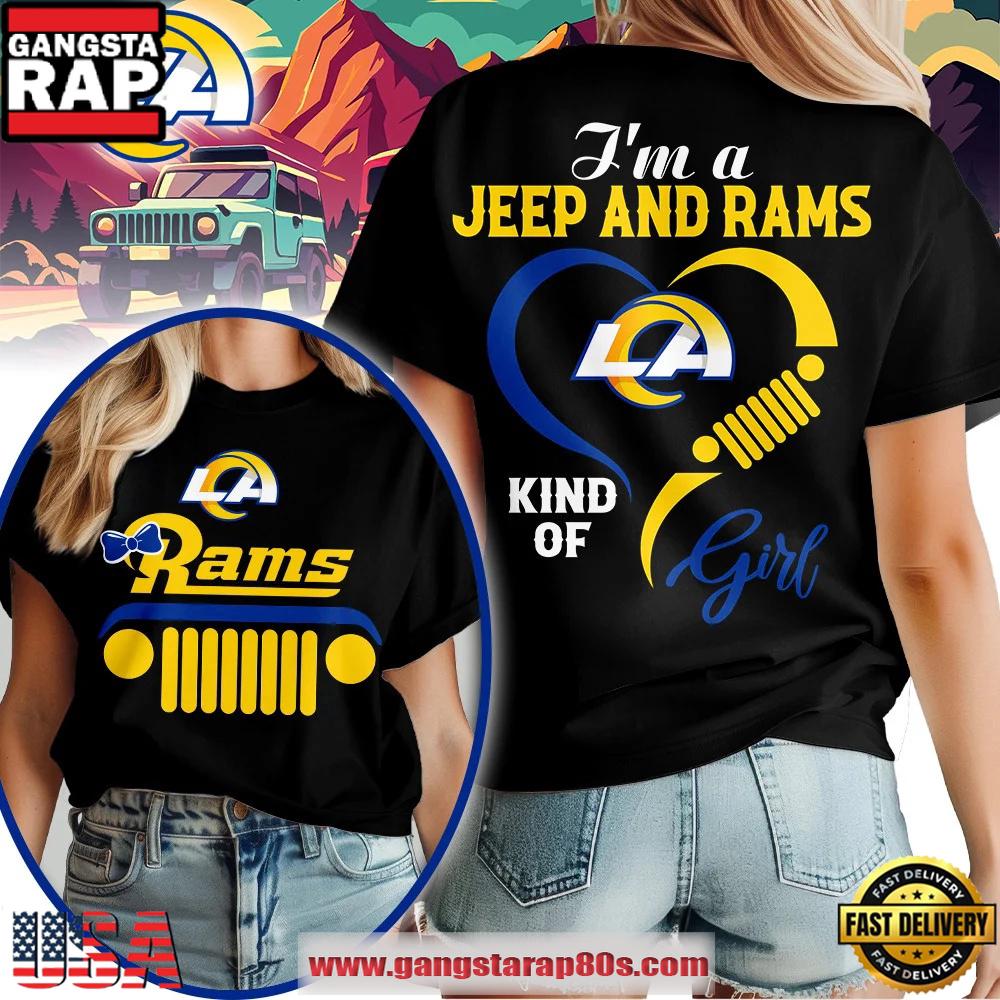 Los Angeles Rams NFL Jeep Girl Women's Black Shirt