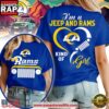 Los Angeles Rams NFL Jeep Girl Women's Blue 3D T-Shirt 3 Los Angeles Rams NFL Jeep Girl Women's Blue 3D T-Shirt