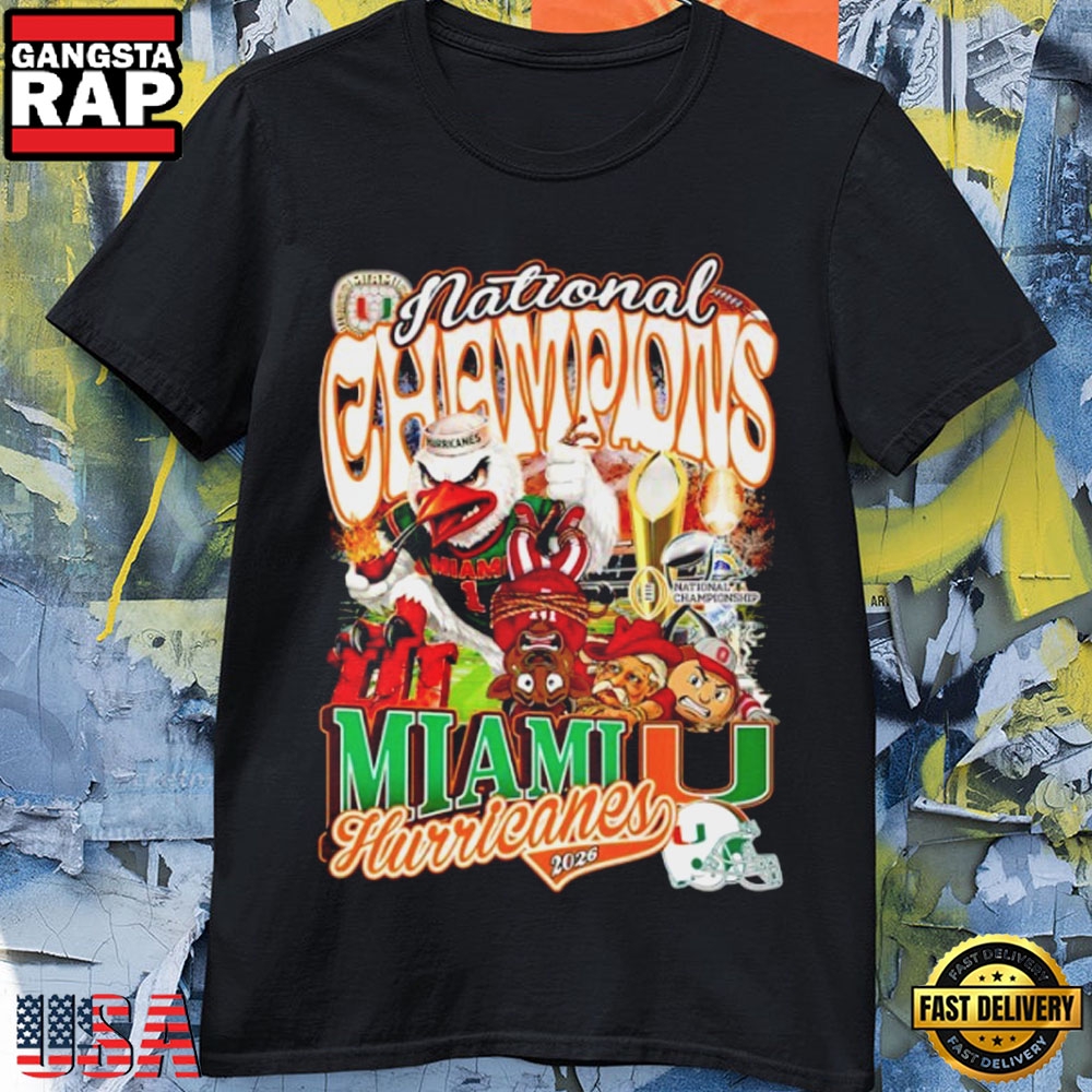 Miami Hurricanes National Champions 2026 Mascot T-Shirt