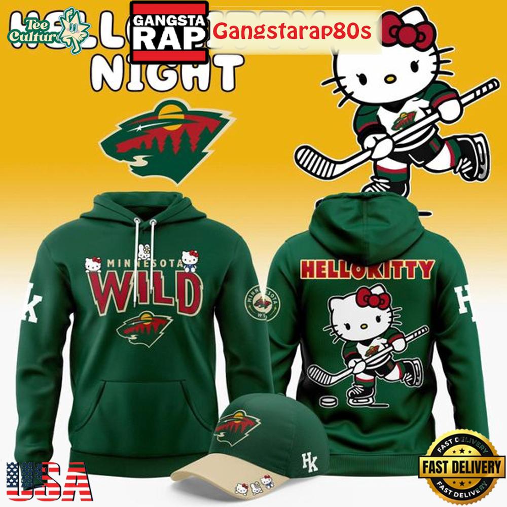 Minnesota Wild x Hello Kitty Night 2026 Unisex Hoodie Shirt Minnesota Wild x Hello Kitty Night 2026 Unisex Hoodie Shirt