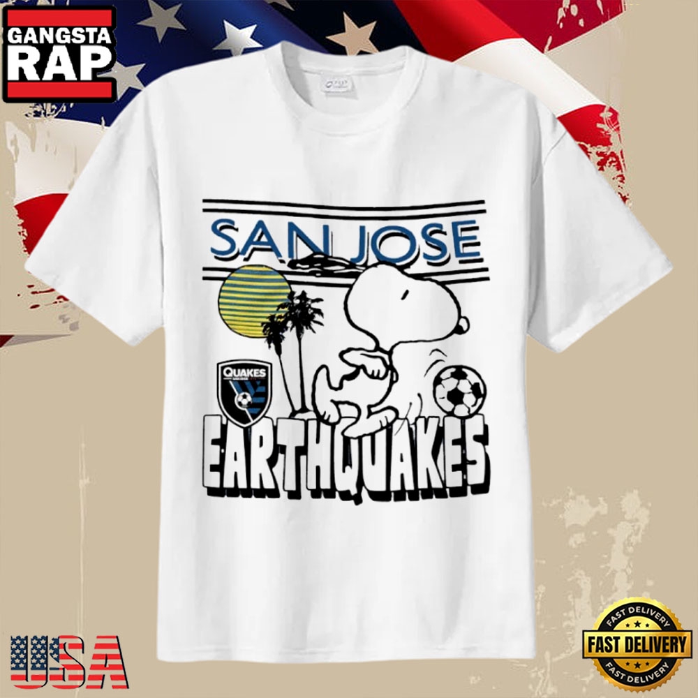 Peanuts Snoopy x San Jose Earthquakes Funny Graphic T-Shirt