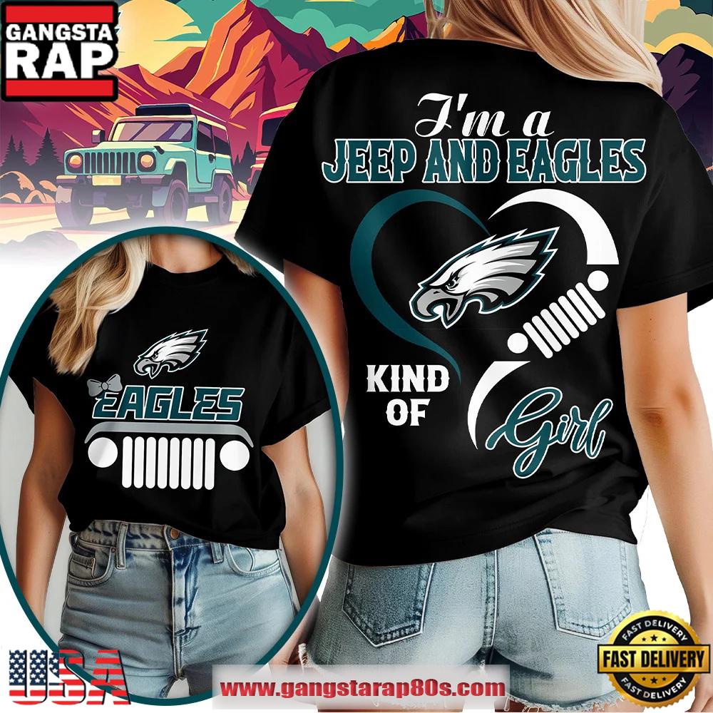 Philadelphia Eagles NFL Jeep Girl Women's Black Shirt