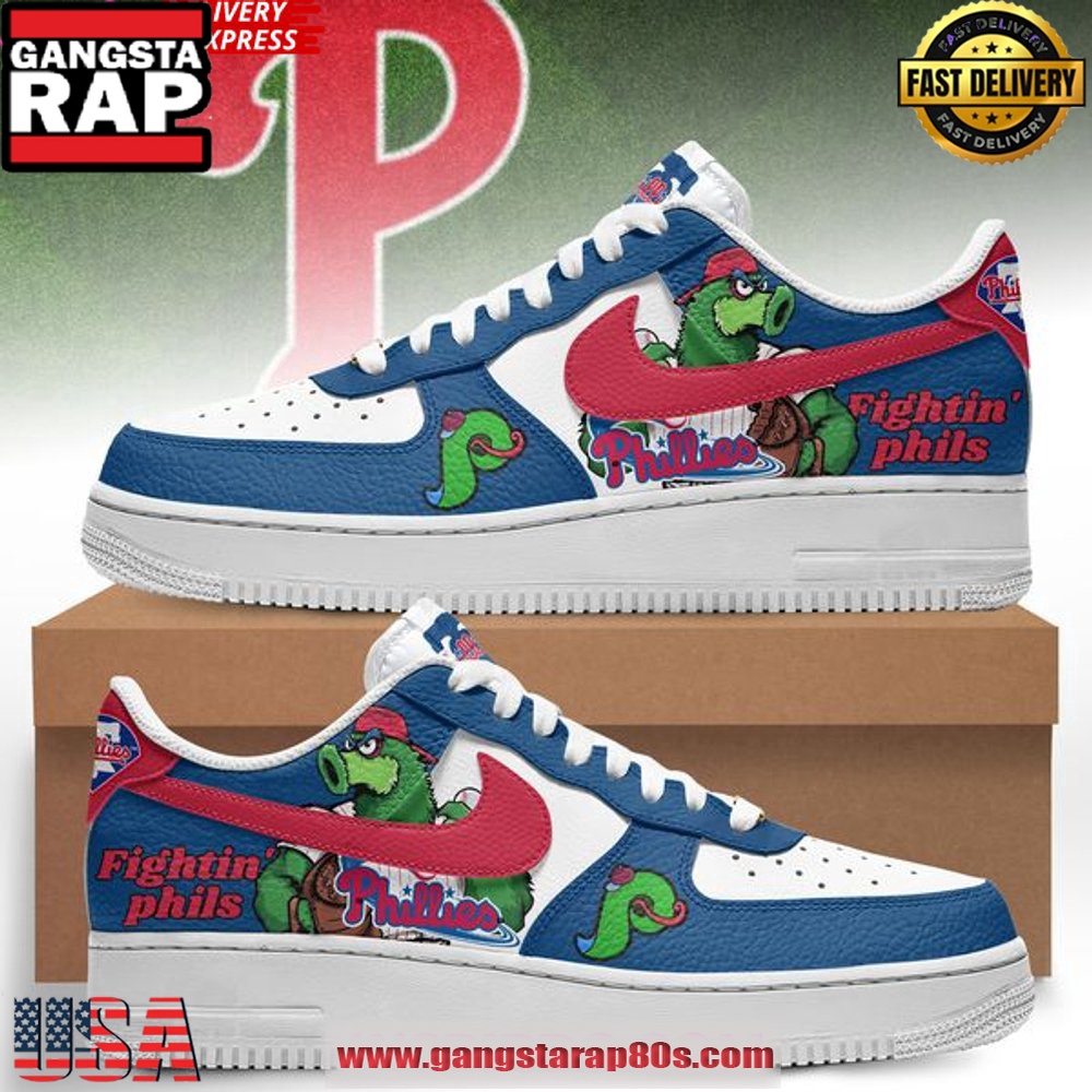 Phillie Phanatic Fightin Phils New Design Air Force 1 Sneakers Shoes Phillie Phanatic Fightin Phils New Design Air Force 1 Sneakers Shoes