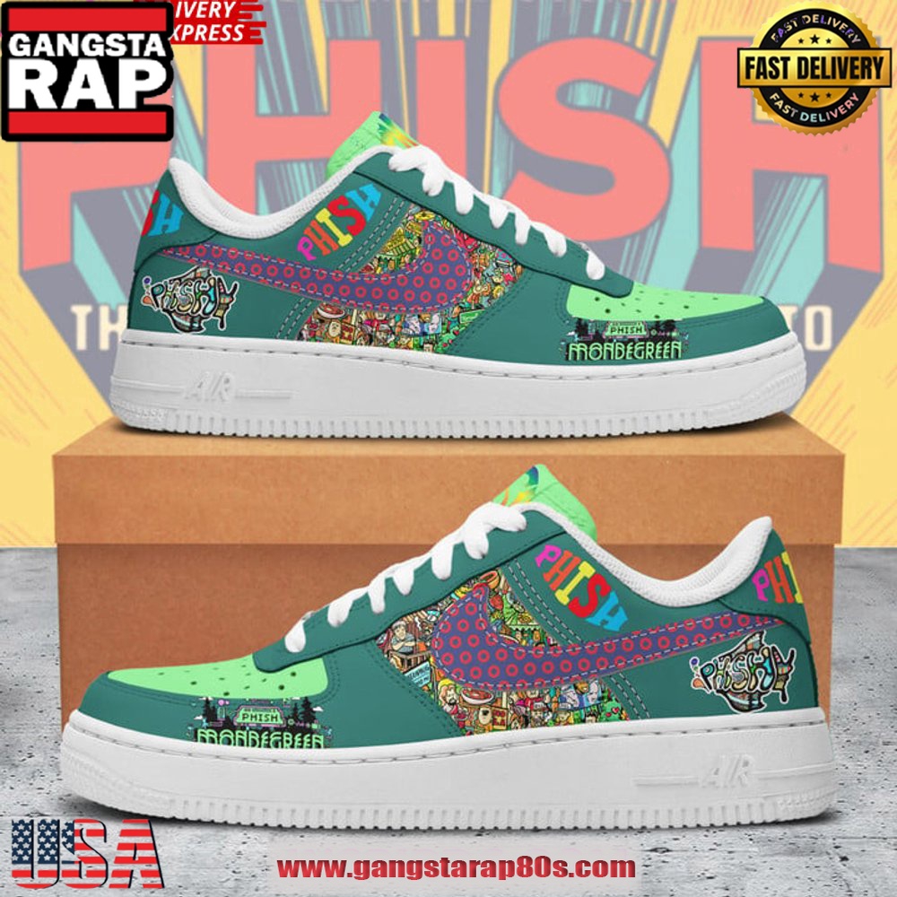 Phish Mondegreen New Design Air Force 1 Sneakers Shoes Phish Mondegreen New Design Air Force 1 Sneakers Shoes