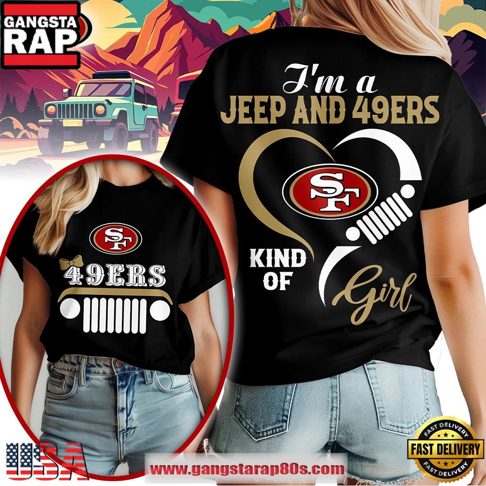 San Francisco 49ers NFL Jeep Girl Women's Black T Shirt
