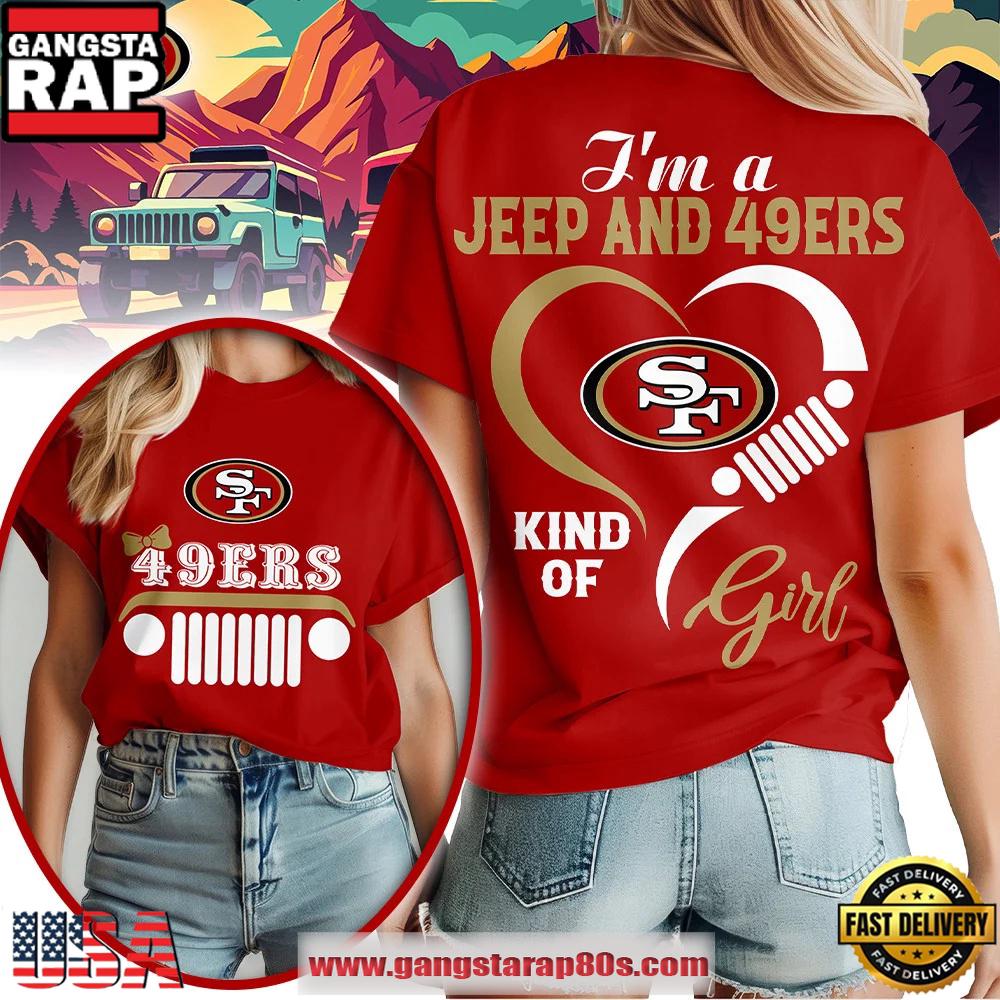 San Francisco 49ers NFL Jeep Girl Women's Red 3D Shirt