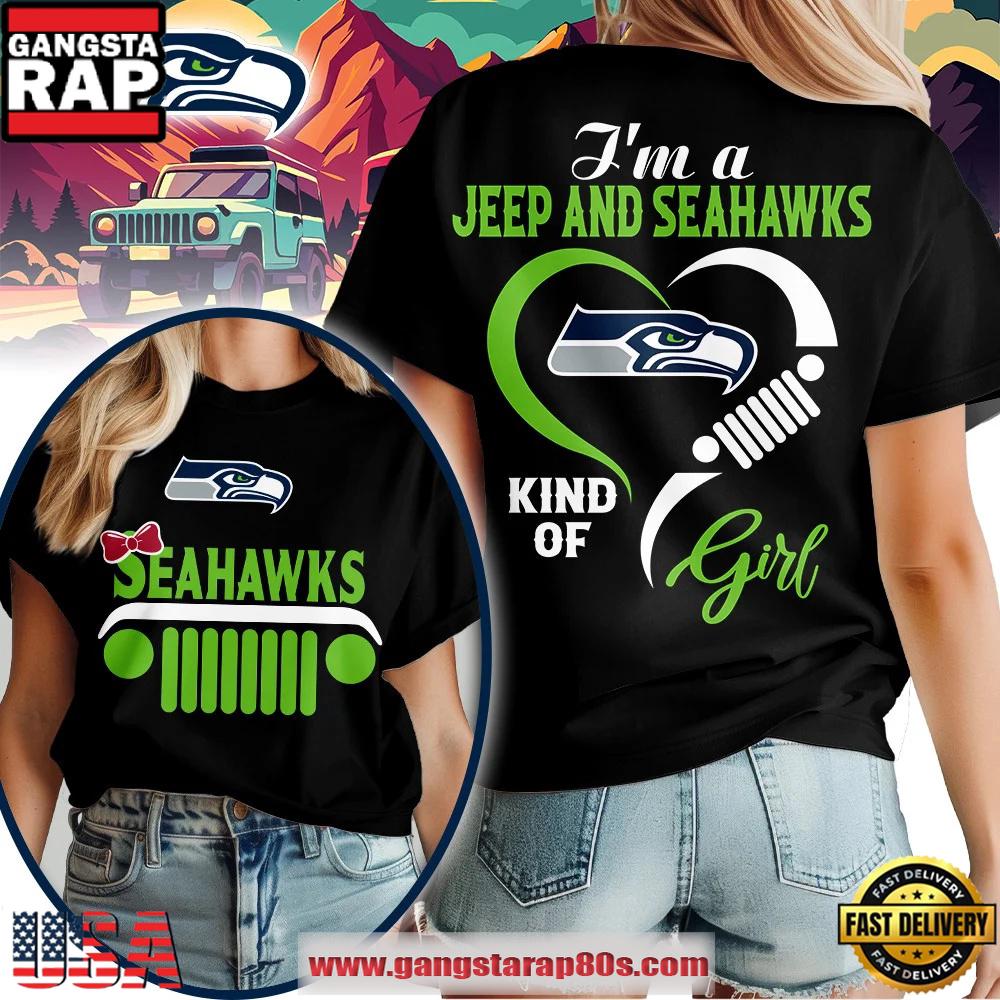 Seattle Seahawks NFL Jeep Girl Women's Black Shirt