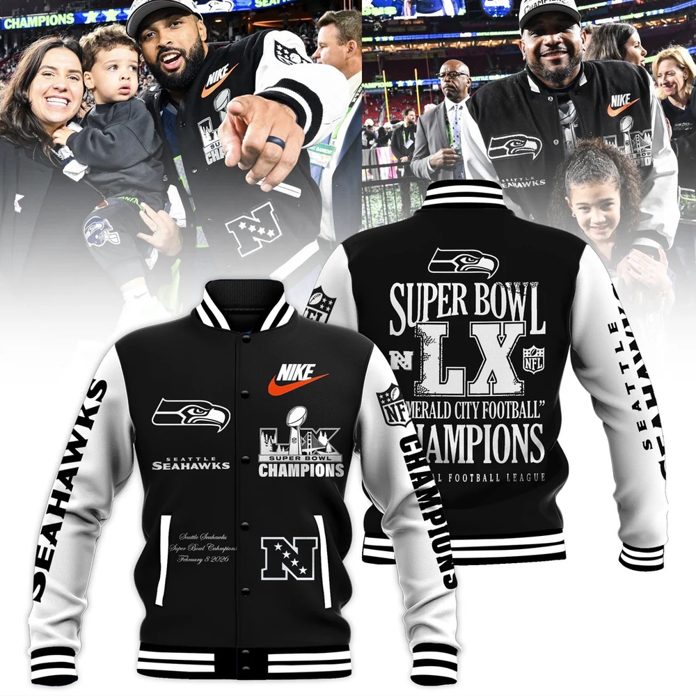 Seattle Seahawks Super Bowl LX Champions New Design Baseball Jacket