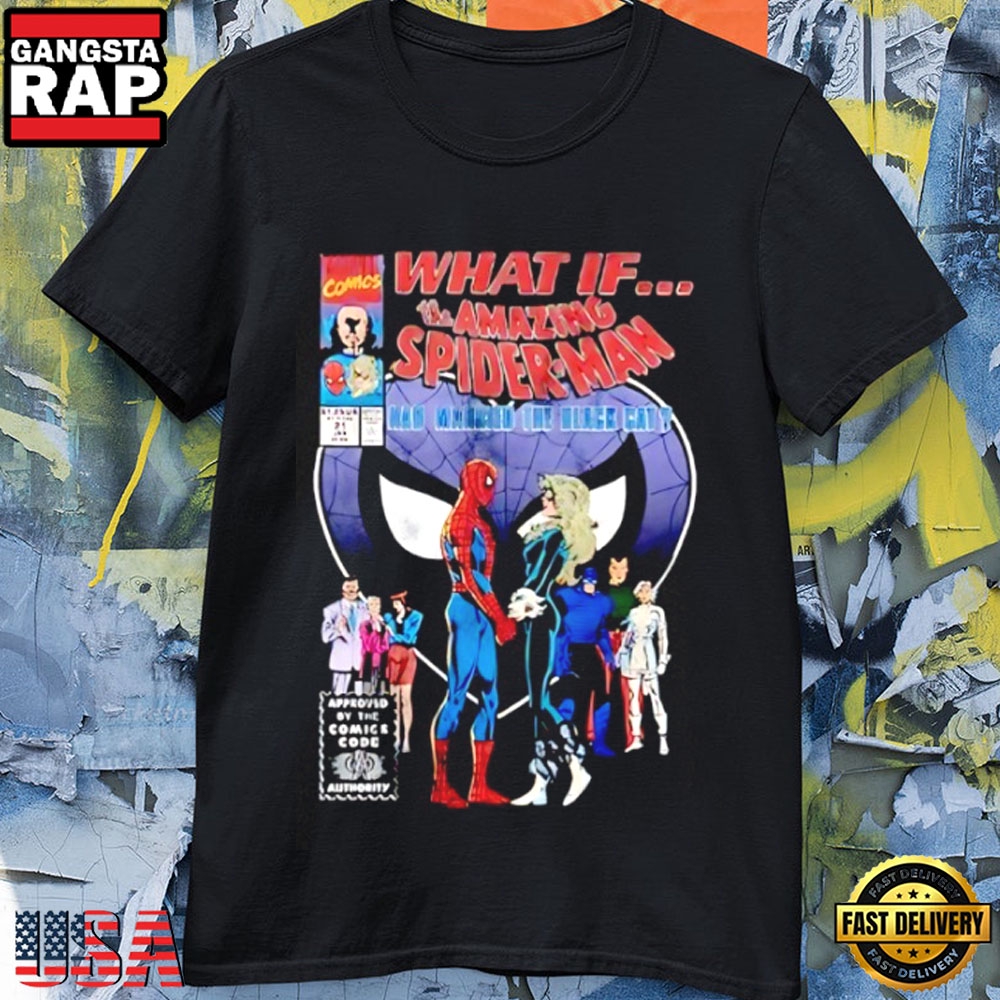 Spider Man and Black Cat What If They Married Valentine T-Shirt