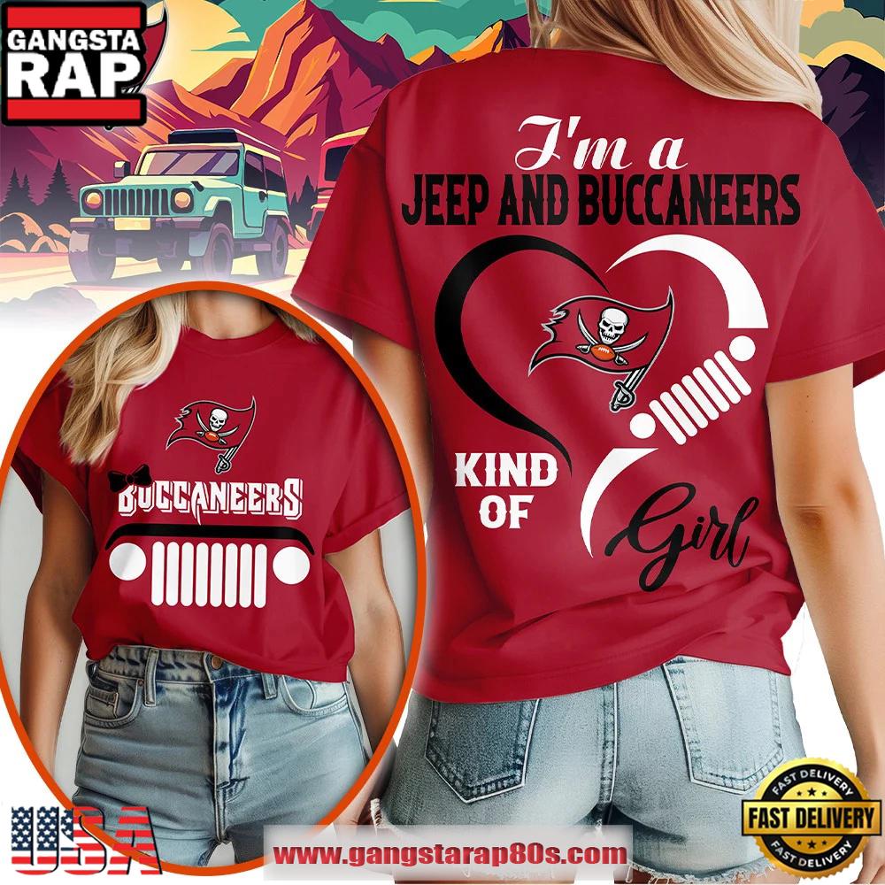 Tampa Bay Buccaneers NFL Jeep Girl Women's T Shirt-Red