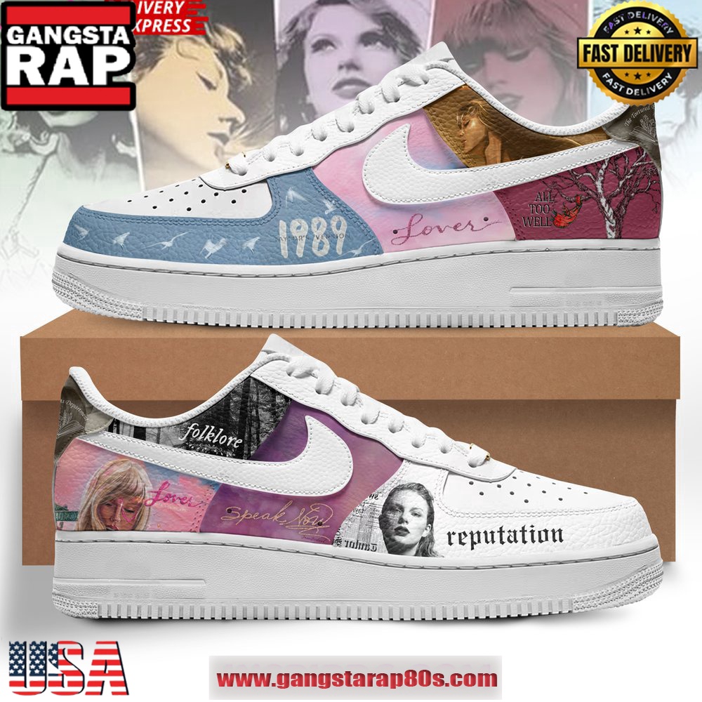 Taylor Swift Album Collection Signature Air Force 1 Sneakers Shoes Taylor Swift Album Collection Signature Air Force 1 Sneakers Shoes