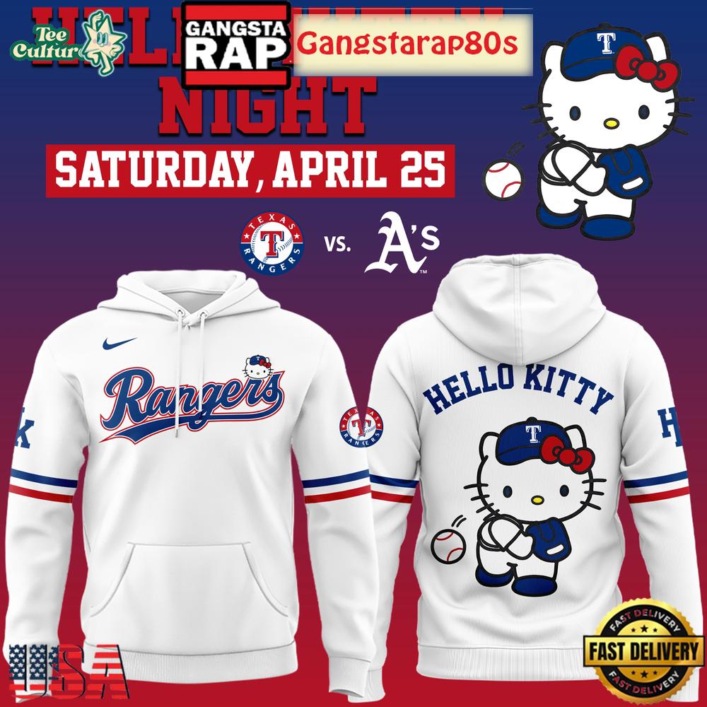 Texas Rangers x Hello Kitty Night Hoodie Limited Edition