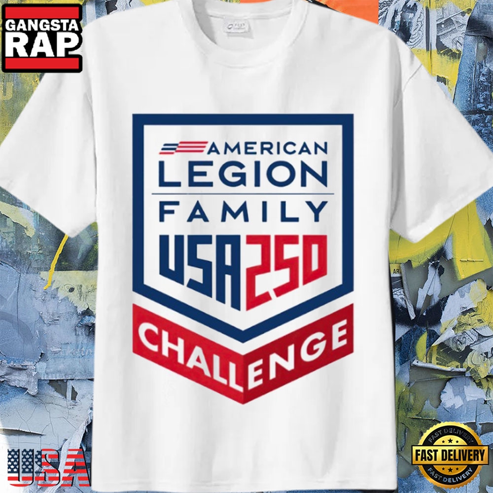 The American Legion Family USA 250 Challenge Patriotic Logo T-Shirt The American Legion Family USA 250 Challenge Patriotic Logo T-Shirt
