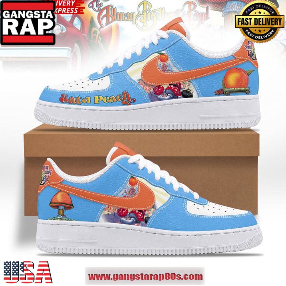 The Human Brothers Band Eatel Peach Air Force 1 Sneakers Shoes The Human Brothers Band Eatel Peach Air Force 1 Sneakers Shoes