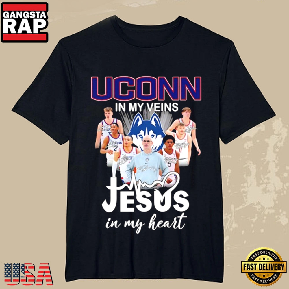 UConn Huskies Basketball Dan Hurley Jesus in My Heart T-Shirt