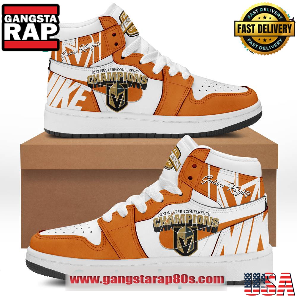 Vegas Golden Knights NHL Champs Western Conference Air Jordan 1 Sneakers Shoes