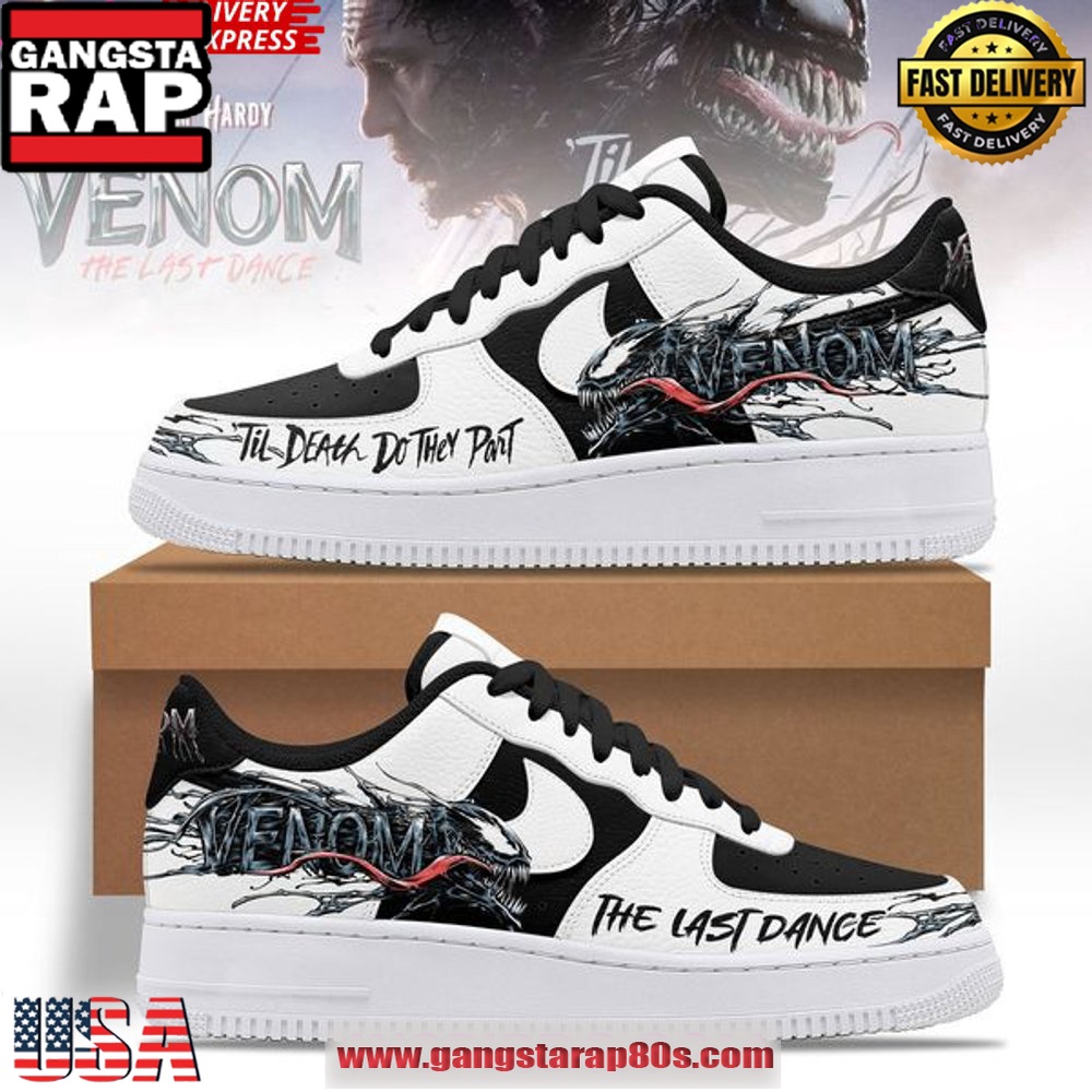 Venom Marvel x Nike Special Edition Air Force 1 Running Sneakers Shoes