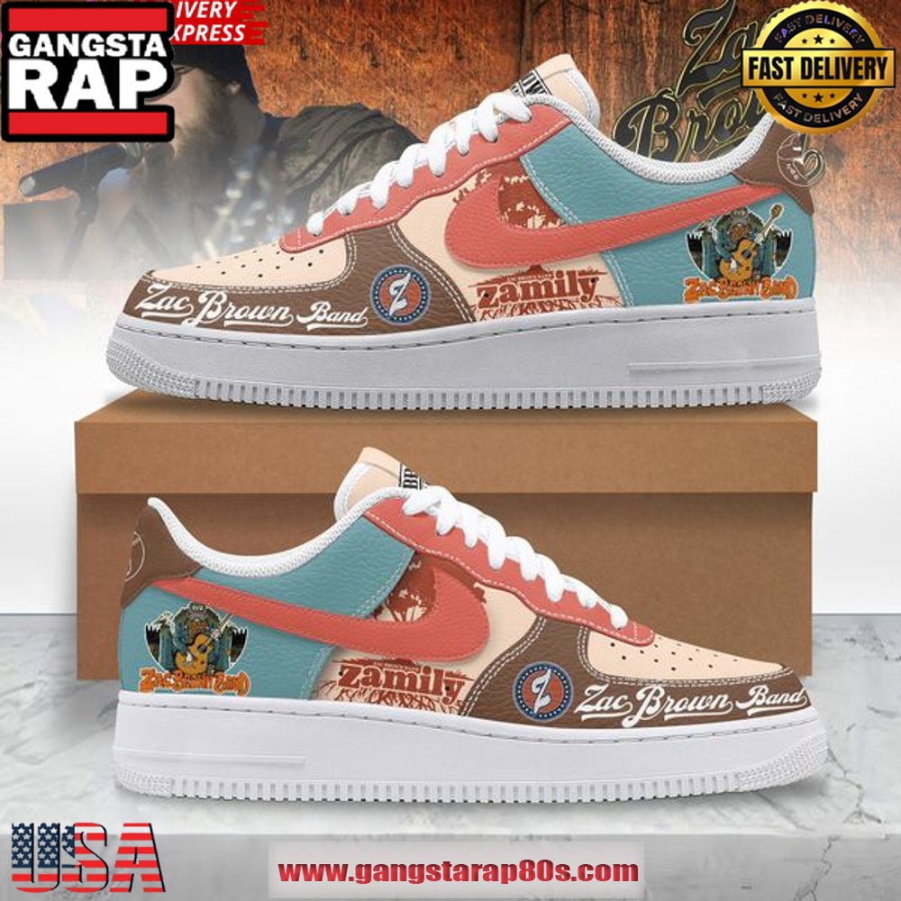 Zac Brown Band Zamily New Design Air Force 1 Sneakers Shoes Zac Brown Band Zamily New Design Air Force 1 Sneakers Shoes