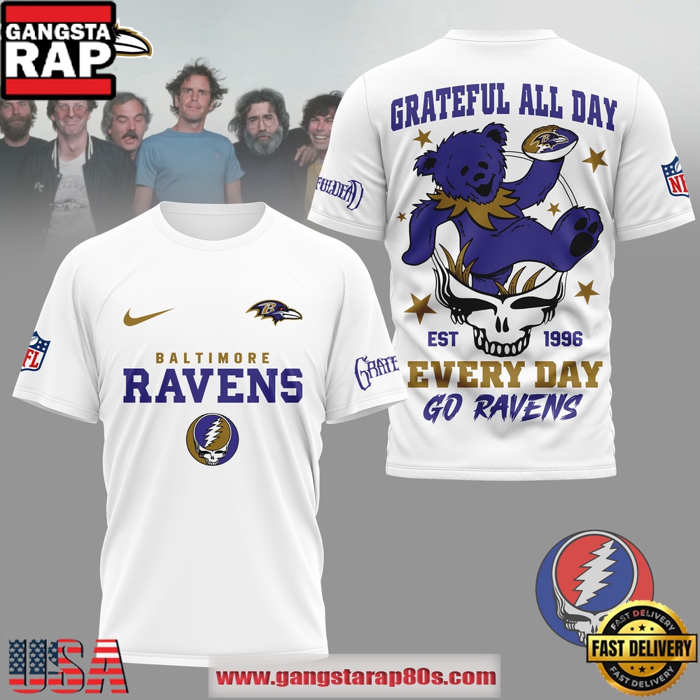 Baltimore Ravens NFL x Grateful Dead All Day Vintage T-Shirt
