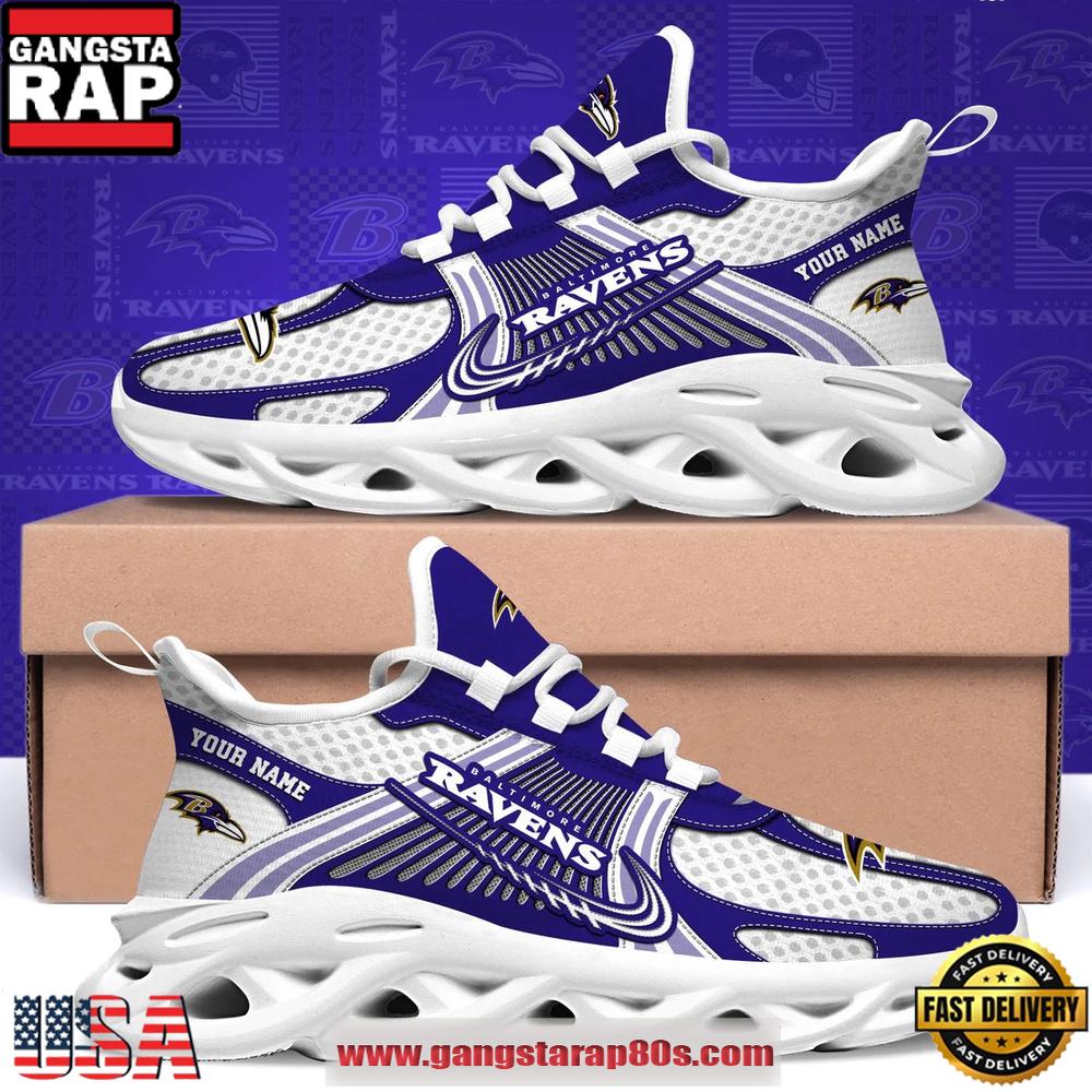 Baltimore Ravens Personalized Clunky Sneaker Max Soul Shoes