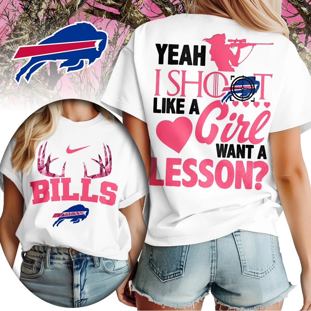 Buffalo Bills Premium NFL Shoot Like A Girl Women 3D Shirt