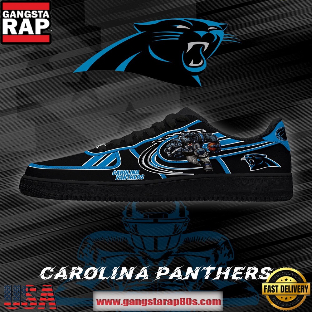 Carolina Football NFL New Version Custom Air Force 1 Shoes Running Sneakers