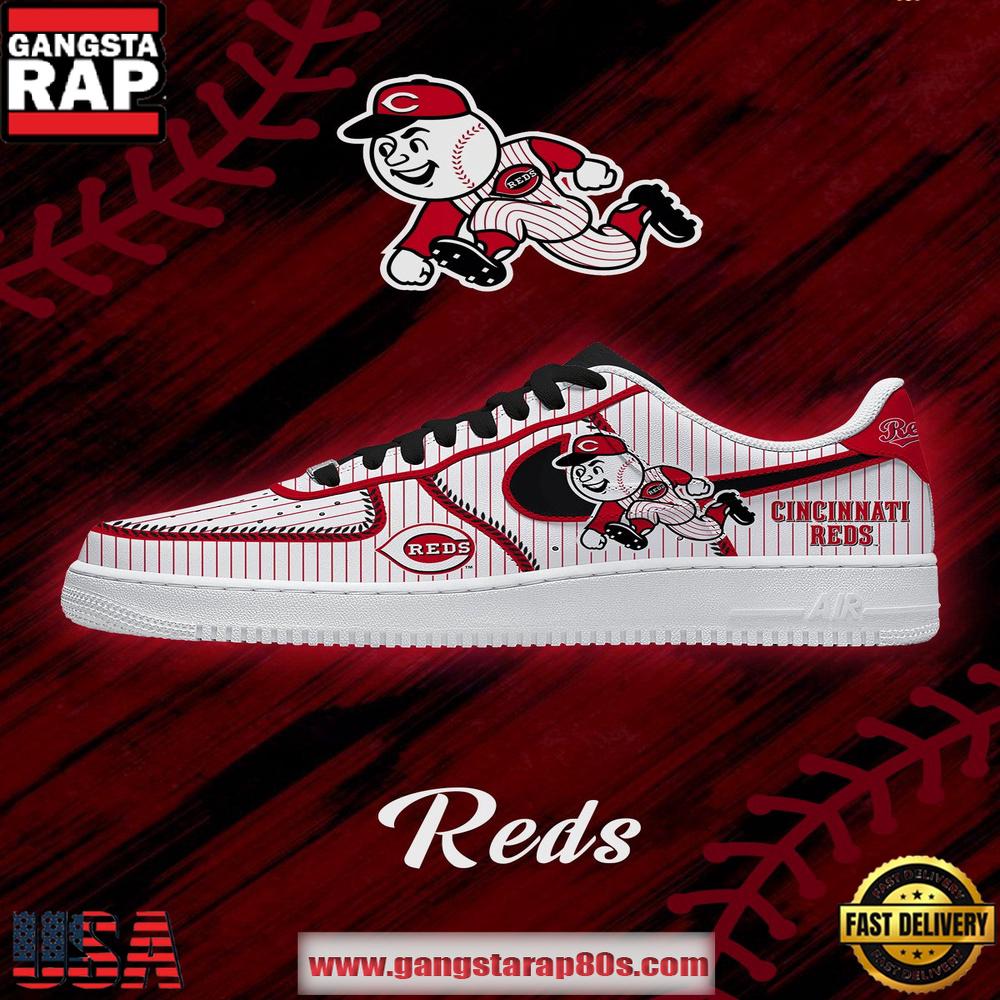 Cincinnati Baseball Limited Edition Nike Air Force 1 Sneakers Shoes Cincinnati Baseball Limited Edition Nike Air Force 1 Sneakers Shoes