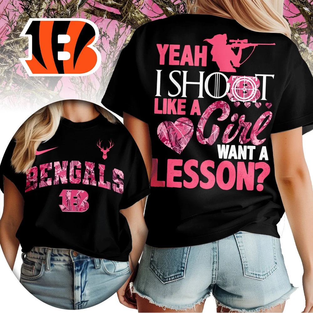 Cincinnati Bengals Premium NFL Shoot Like A Girl Women Shirt
