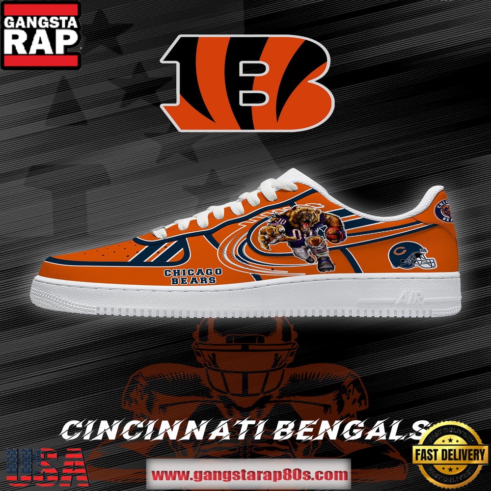 Cincinnati Football NFL New Version Custom Air Force 1 Shoes Running Sneakers