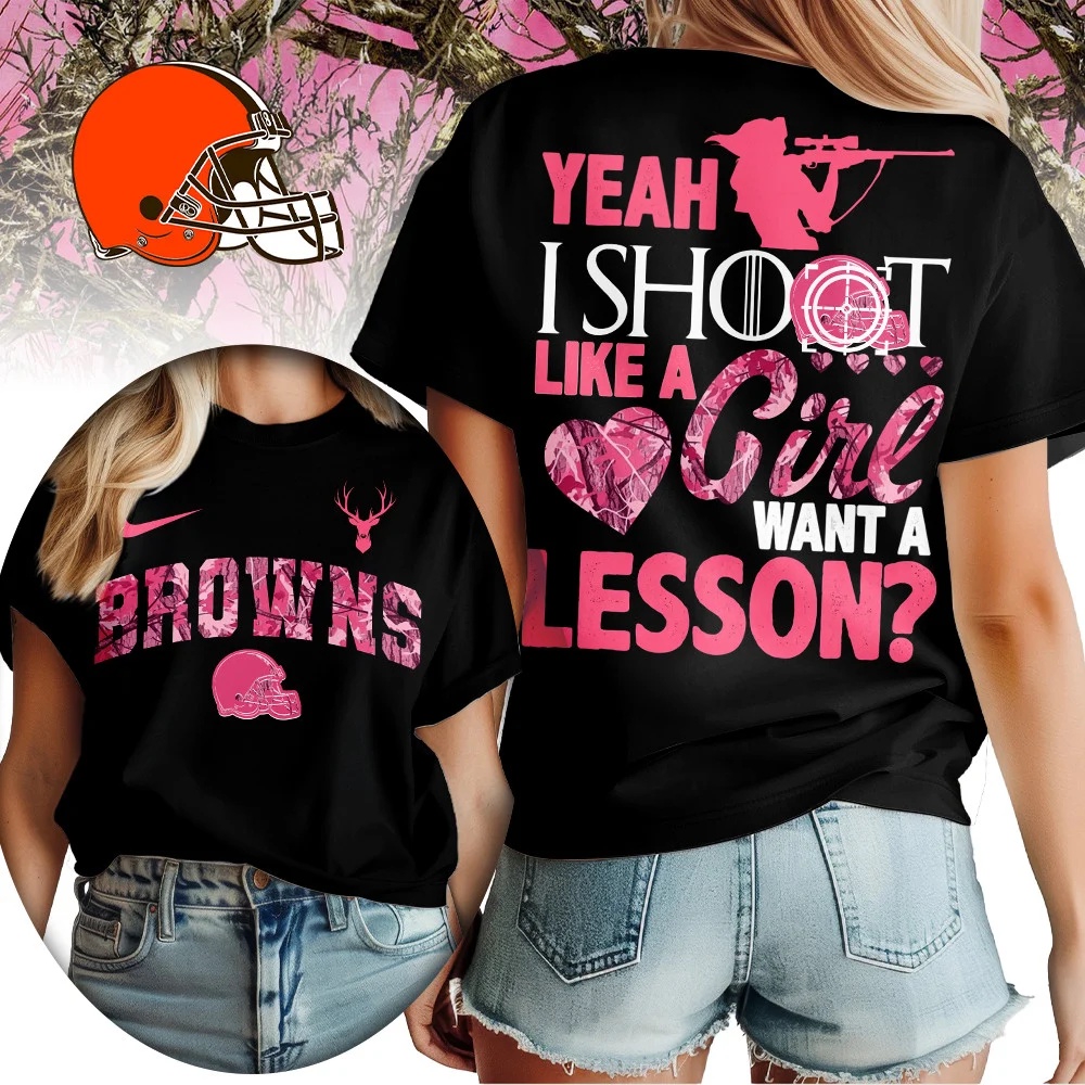Cleveland Browns Premium NFL Shoot Like A Girl Women Shirt