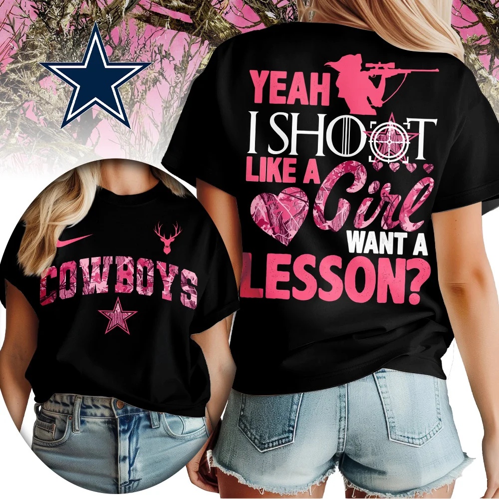 Dallas Cowboys Premium NFL Shoot Like A Girl Women Shirt