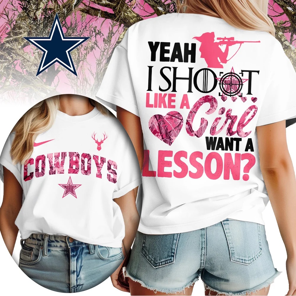 Dallas Cowboys Premium NFL Shoot Like A Girl Women T-Shirt